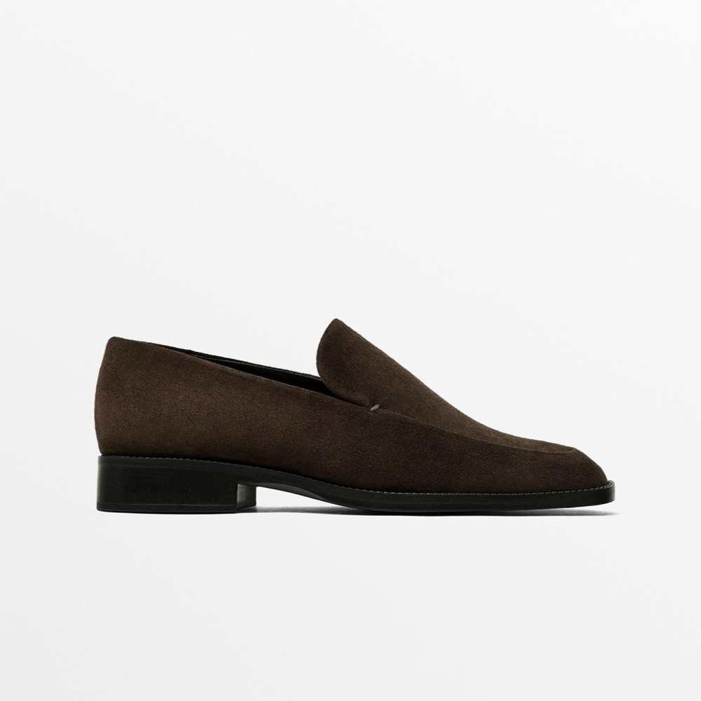 MASSIMO DUTTY SQUARE TOE SPLIT SUEDE LOAFERS like KHAITE
